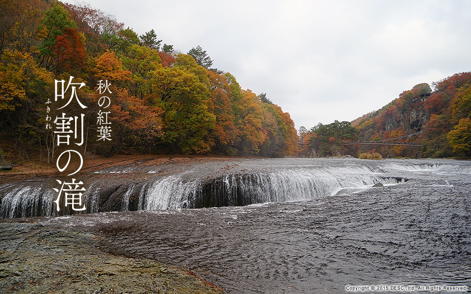 紅葉シーズンの吹割の滝