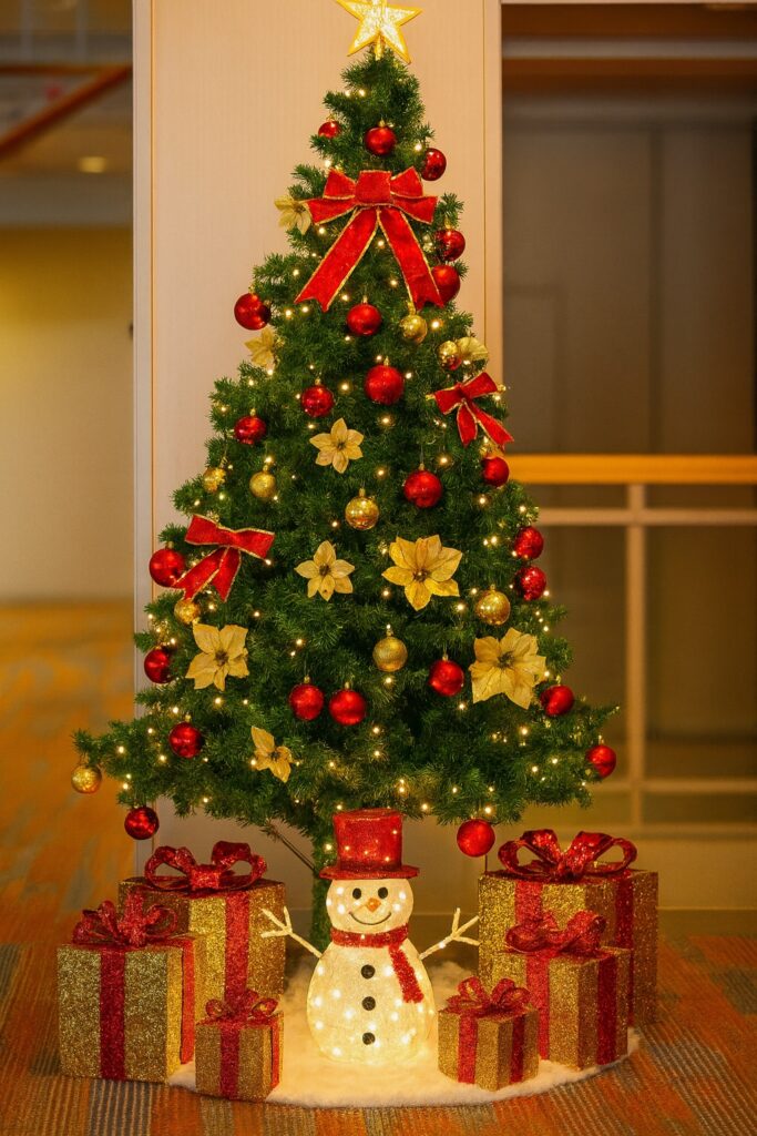 ロビーにクリスマスツリーを飾りました