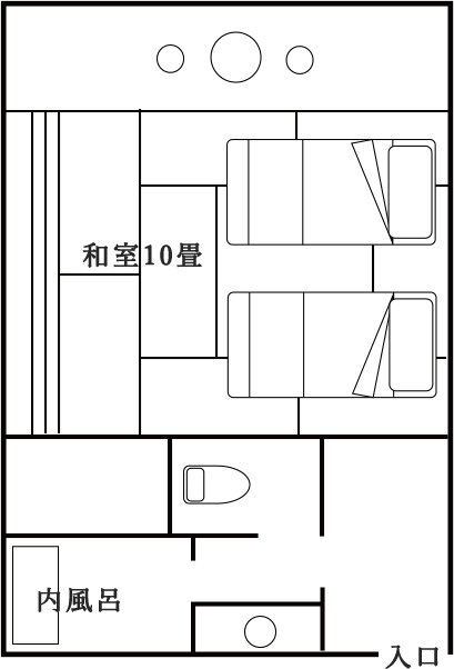 和室スタンダードツイン 和室10畳+ツイン　間取り図