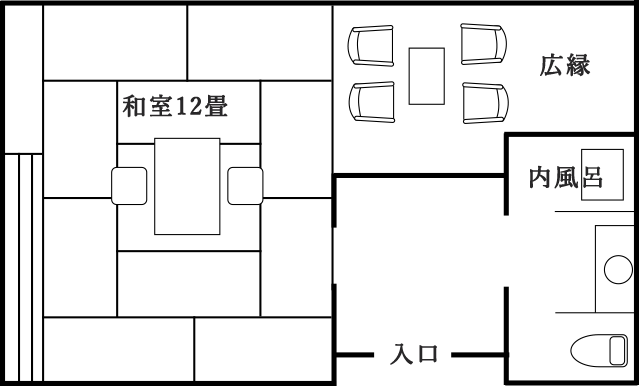 一般客室 和室12畳　間取り図