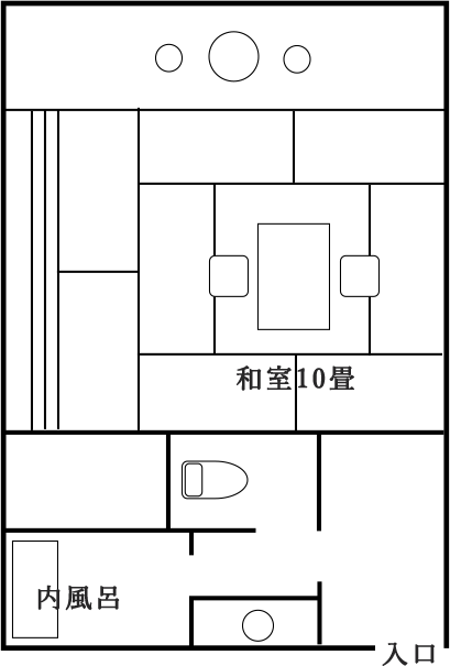 一般客室（本館） 和室10畳　間取り図